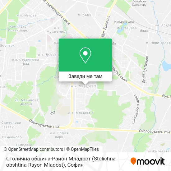 Столична община-Район Младост (Stolichna obshtina-Rayon Mladost) карта