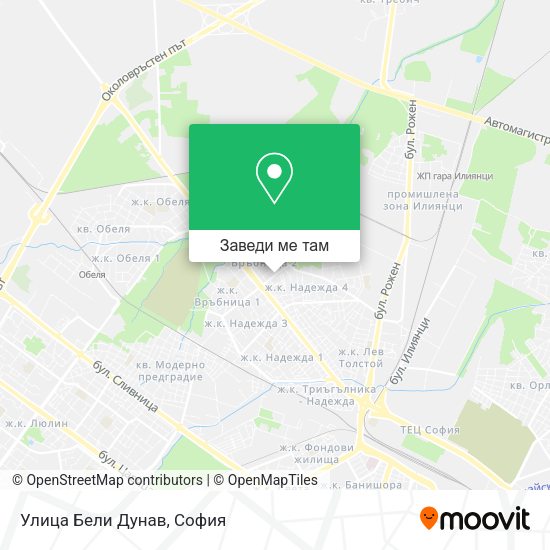 Улица Бели Дунав карта