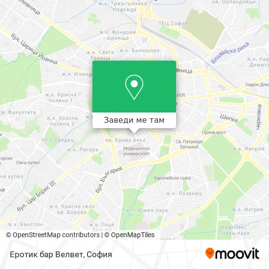 Еротик бар Велвет карта