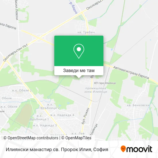 Илиянски манастир св. Пророк Илия карта