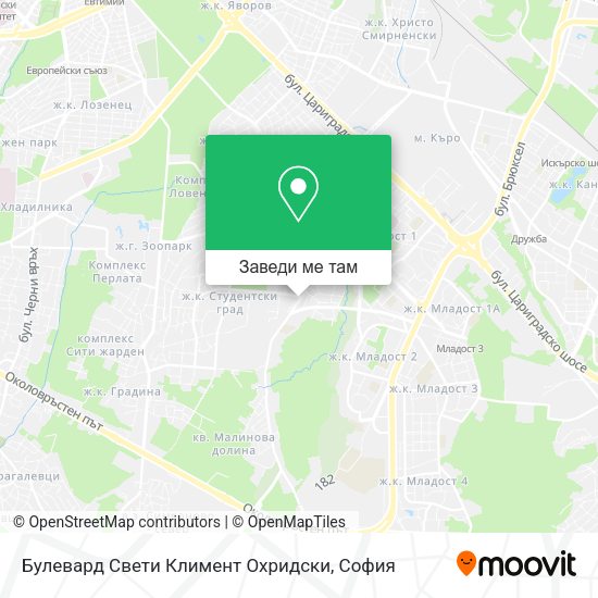 Булевард Свети Климент Охридски карта