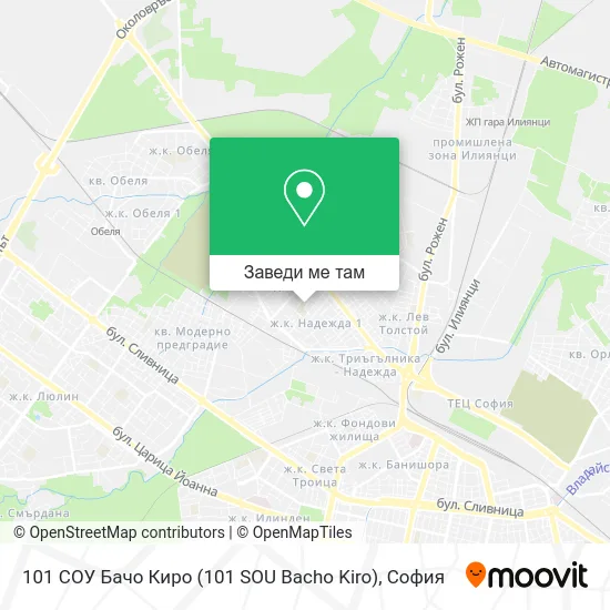 101 СОУ Бачо Киро (101 SOU Bacho Kiro) карта