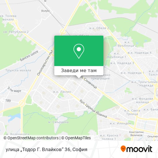 улица „Тодор Г. Влайков“ 36 карта