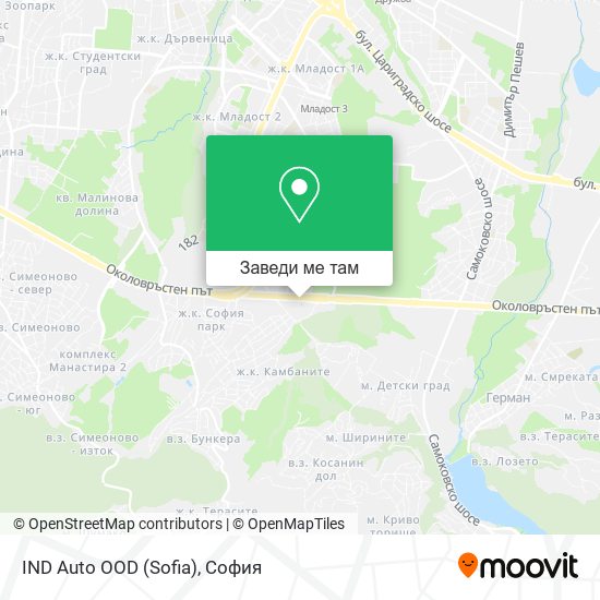 IND Auto OOD (Sofia) карта