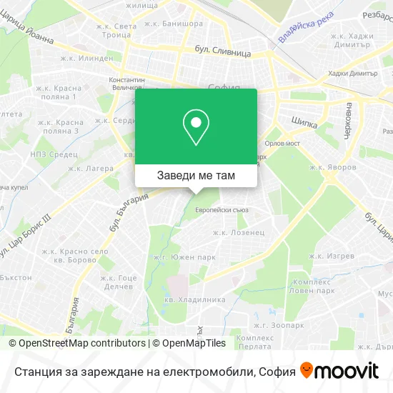 Станция за зареждане на електромобили карта