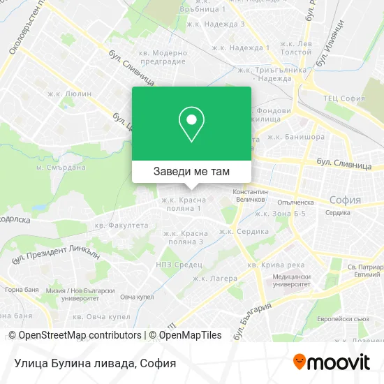 Улица Булина ливада карта
