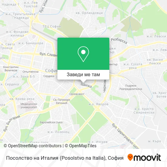 Посолство на Италия (Posolstvo na Italia) карта