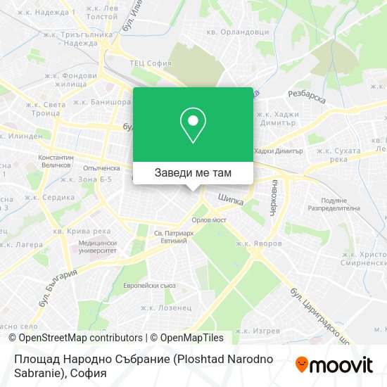 Площад Народно Събрание (Ploshtad Narodno Sabranie) карта