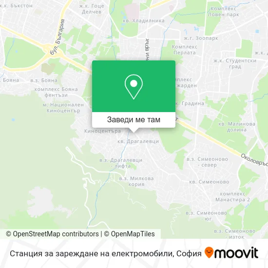 Станция за зареждане на електромобили карта