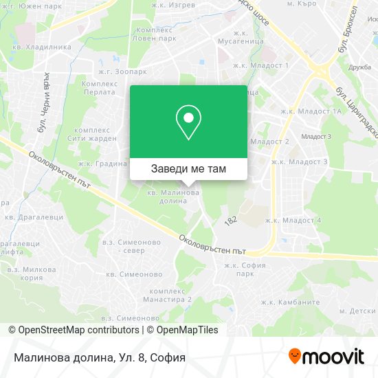 Малинова долина, Ул. 8 карта