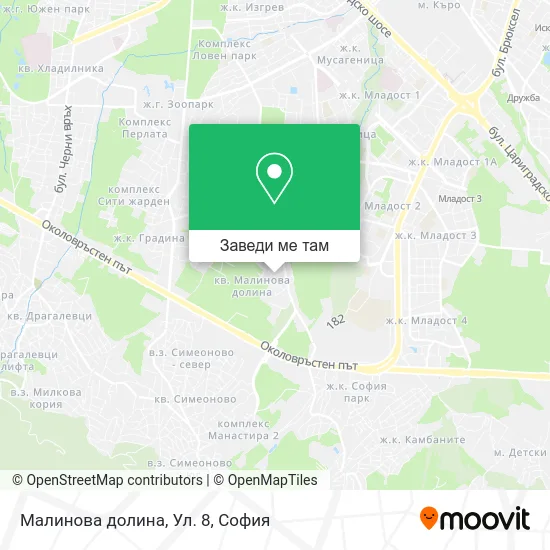 Малинова долина, Ул. 8 карта