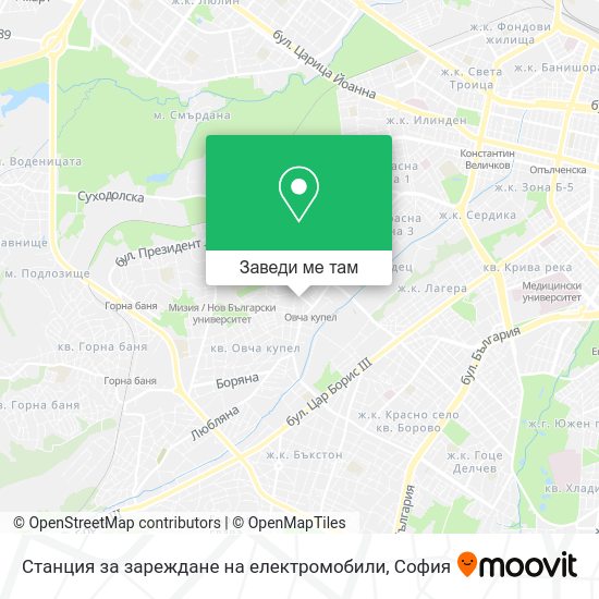 Станция за зареждане на електромобили карта