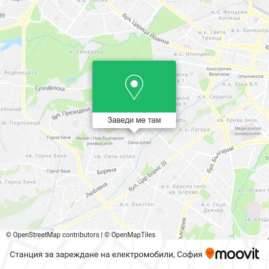 Станция за зареждане на електромобили карта