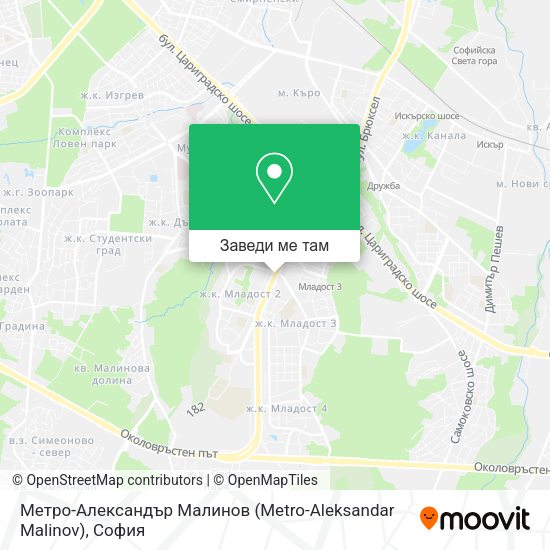 Метро-Александър Малинов (Metro-Aleksandar Malinov) карта