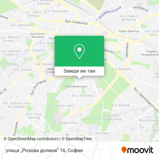улица „Розова долина“ 16 карта