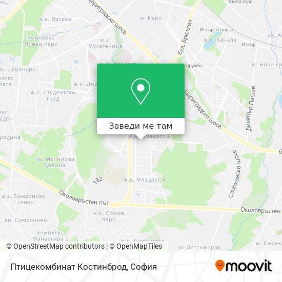 Птицекомбинат Костинброд карта