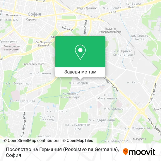 Посолство на Германия (Posolstvo na Germania) карта