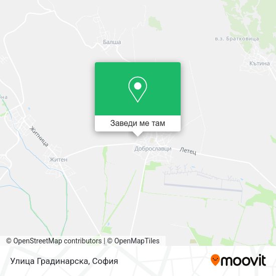 Улица Градинарска карта
