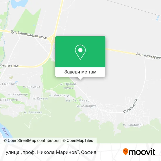 улица „проф. Никола Маринов“ карта