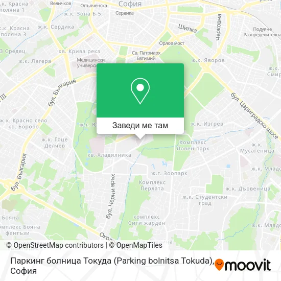 Паркинг болница Токуда (Parking bolnitsa Tokuda) карта