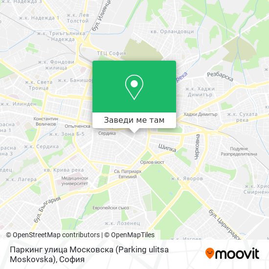 Паркинг улица Московска (Parking ulitsa Moskovska) карта