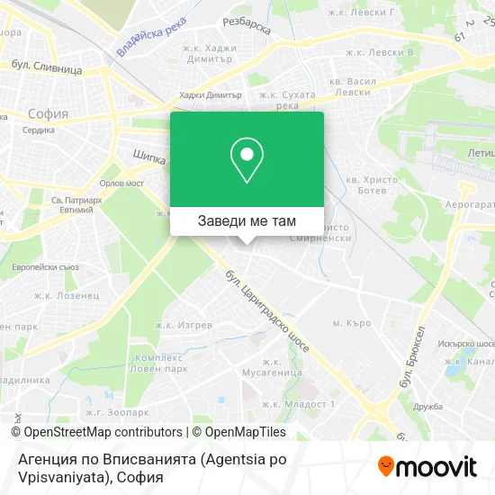 Агенция по Вписванията (Agentsia po Vpisvaniyata) карта
