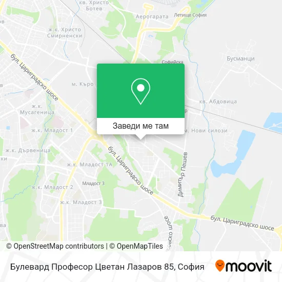 Булевард Професор Цветан Лазаров 85 карта