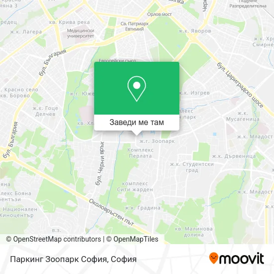 Паркинг Зоопарк София карта