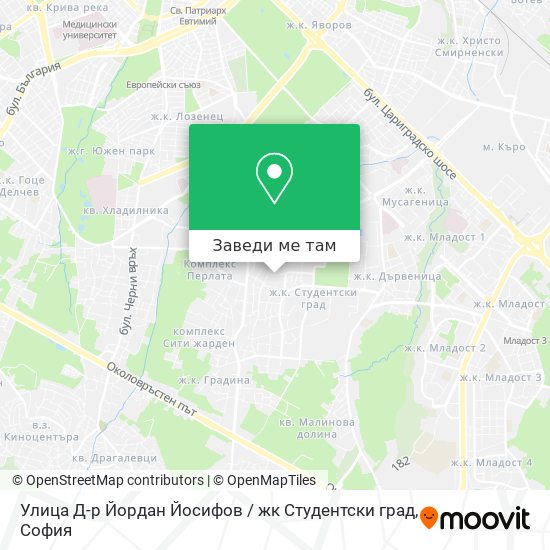 Улица Д-р Йордан Йосифов / жк Студентски град карта