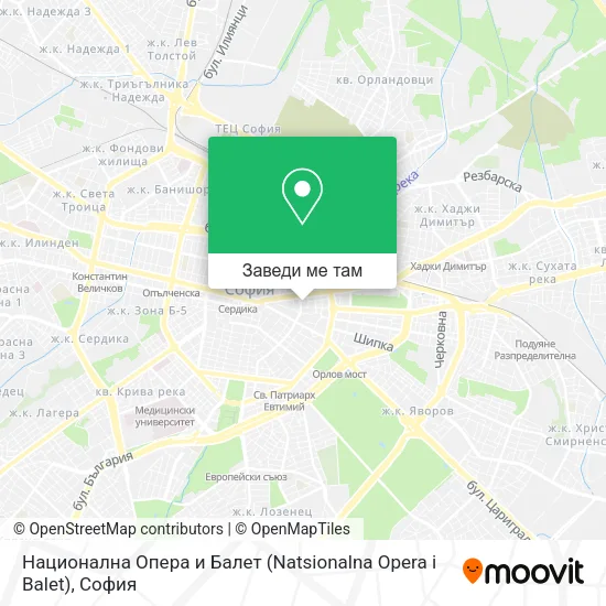Национална Опера и Балет (Natsionalna Opera i Balet) карта