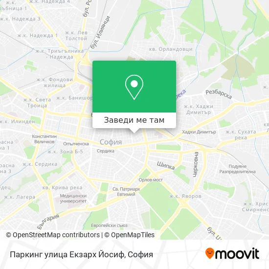 Паркинг улица Екзарх Йосиф карта