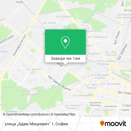 улица „Адам Мицкевич“ 1 карта