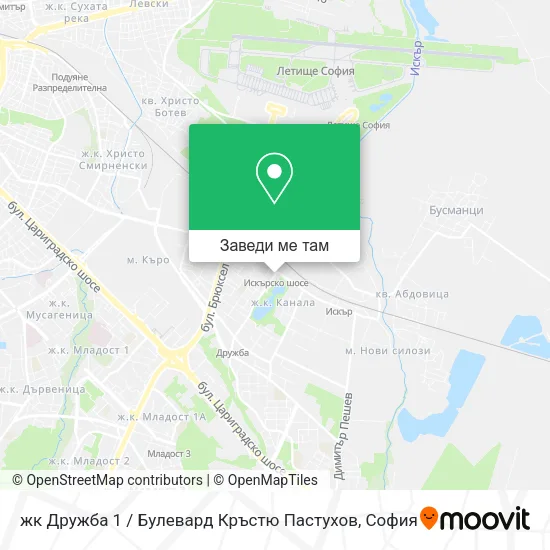 жк Дружба 1 / Булевард Кръстю Пастухов карта