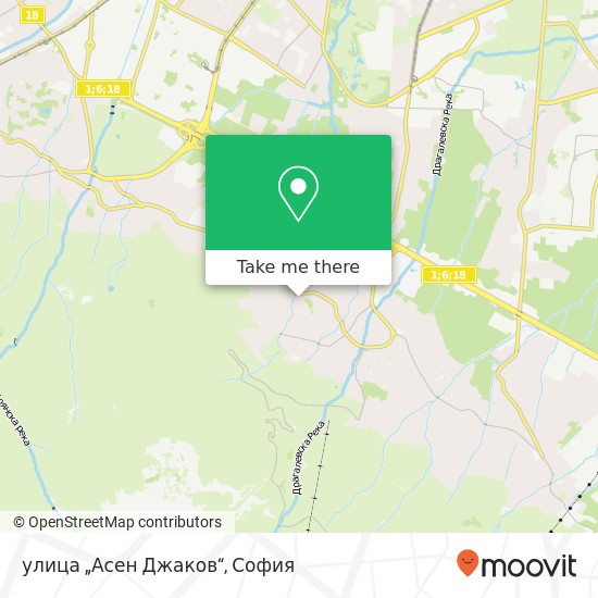 улица „Асен Джаков“ карта