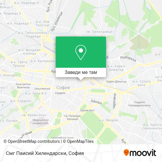 Смг Паисий Хилендарски карта