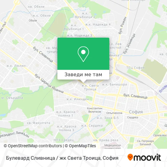 Булевард Сливница / жк Света Троица карта