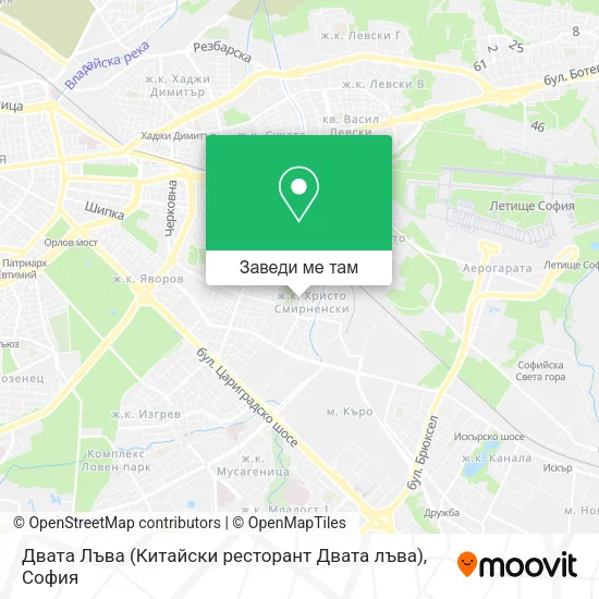 Двата Лъва (Китайски ресторант Двата лъва) карта