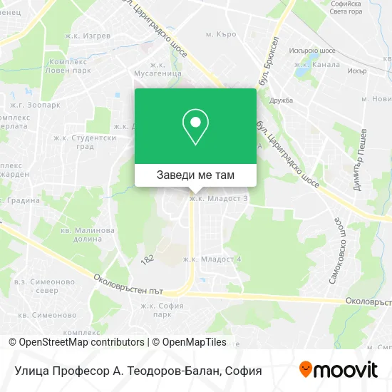 Улица Професор А. Теодоров-Балан карта