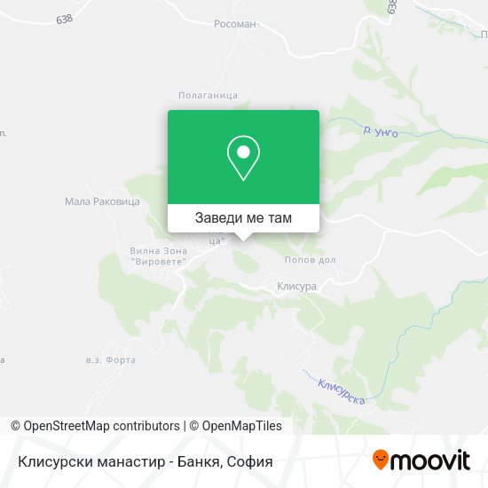 Клисурски манастир - Банкя карта