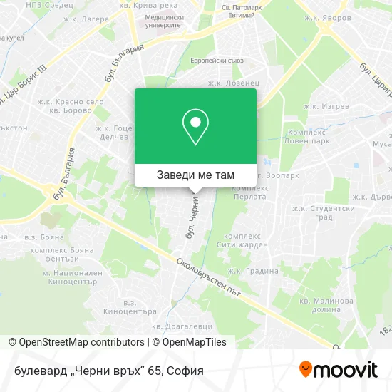 булевард „Черни връх“ 65 карта