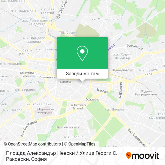 Площад Александър Невски / Улица Георги С. Раковски карта
