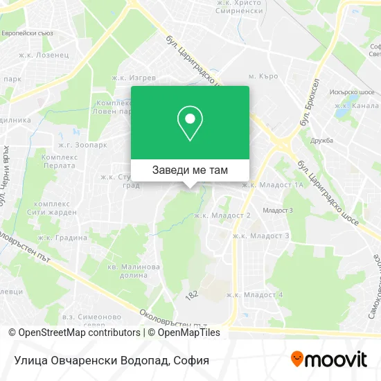 Улица Овчаренски Водопад карта
