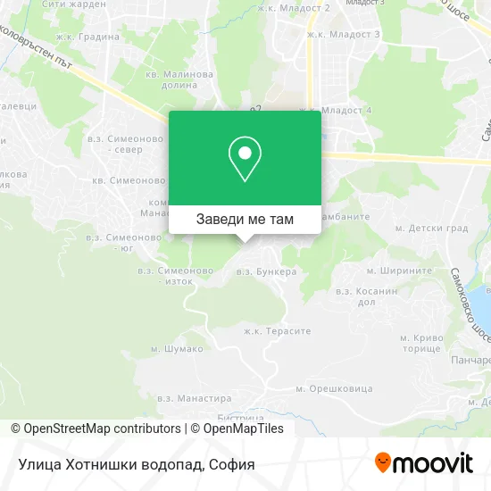 Улица Хотнишки водопад карта