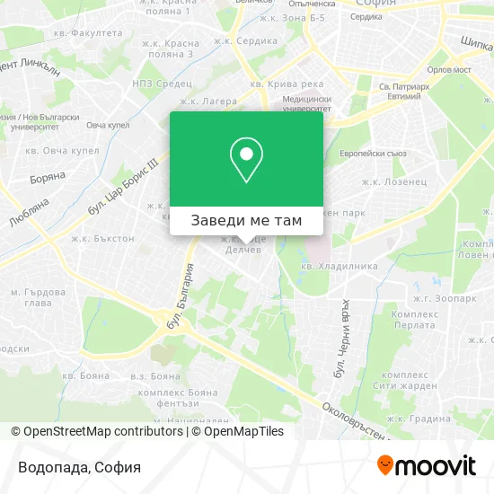 Водопада карта