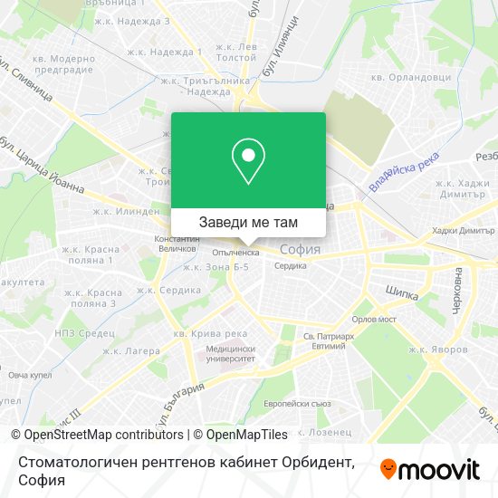 Стоматологичен рентгенов кабинет Орбидент карта