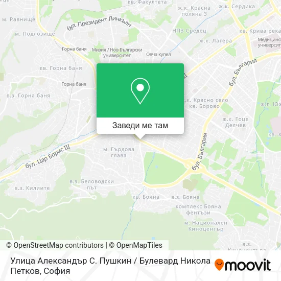 Улица Александър С. Пушкин / Булевард Никола Петков карта