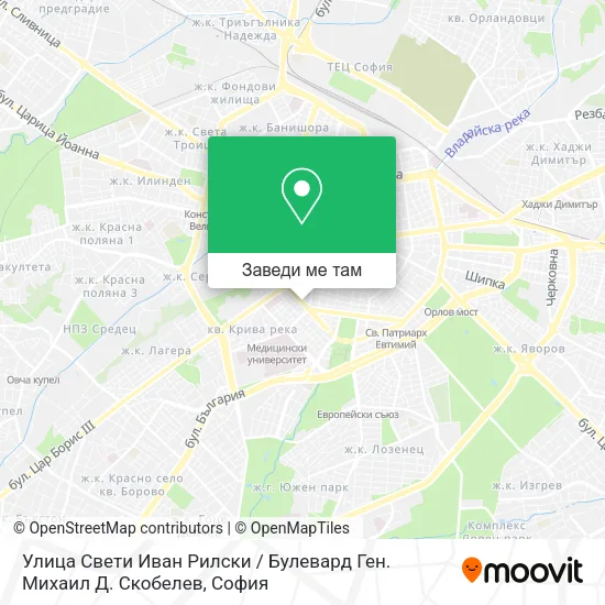 Улица Свети Иван Рилски / Булевард Ген. Михаил Д. Скобелев карта