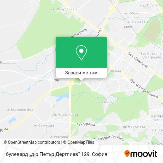 булевард „д-р Петър Дертлиев“ 129 карта