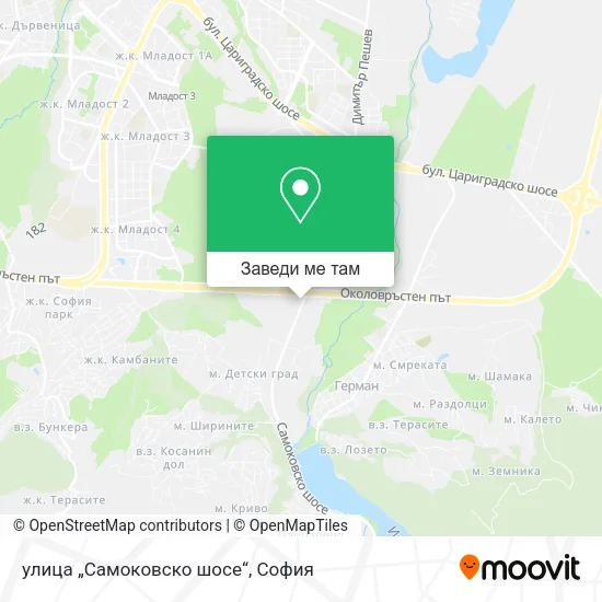 улица „Самоковско шосе“ карта