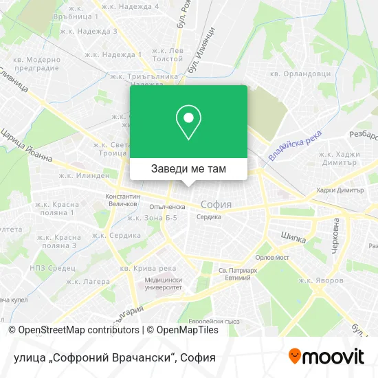 улица „Софроний Врачански“ карта